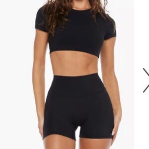 Crop Shop Boutique Freedom Active Tee Black Crop Top